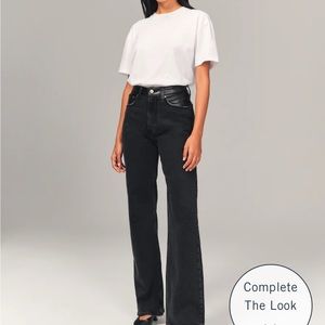 Abercrombie Mixed Fabric High Rise 90s Relaxed Jeans